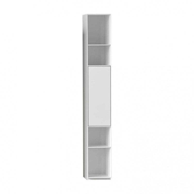 Piure - Nex Pur Regal | 6 Fächer / 2 mit langer Tür oben / 30 x 211.5 x 36 cm / weiß RAL 9016