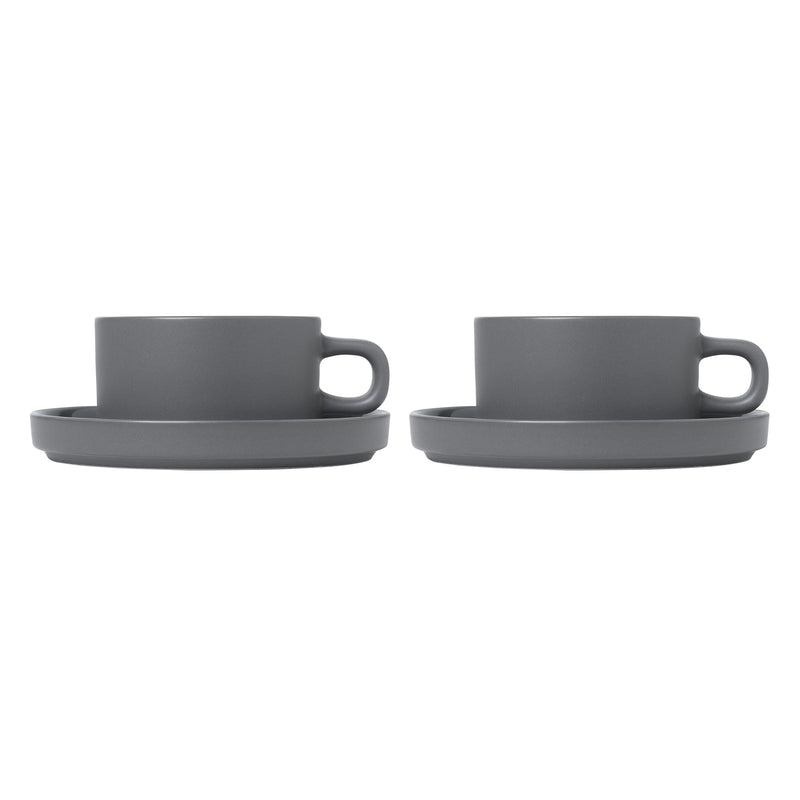 Blomus - Pilar Teetasse mit Untertasse | pewter