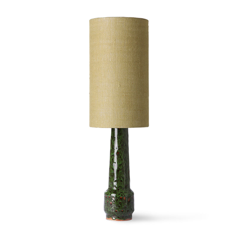 HKliving - Retro Tischleuchtenfuß mit Schirm | Lampenschirm Jute / Tischleuchtenfuß H 45 cm / lava green