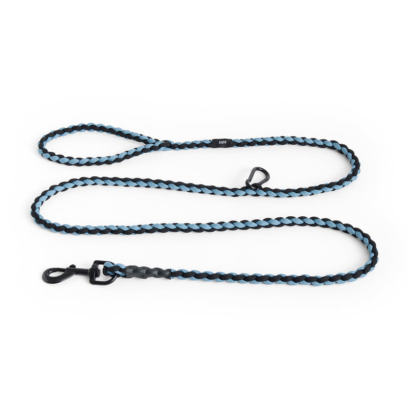 HAY - Dogs Hundeleine | geflochten / verstellbar / blau / schwarz