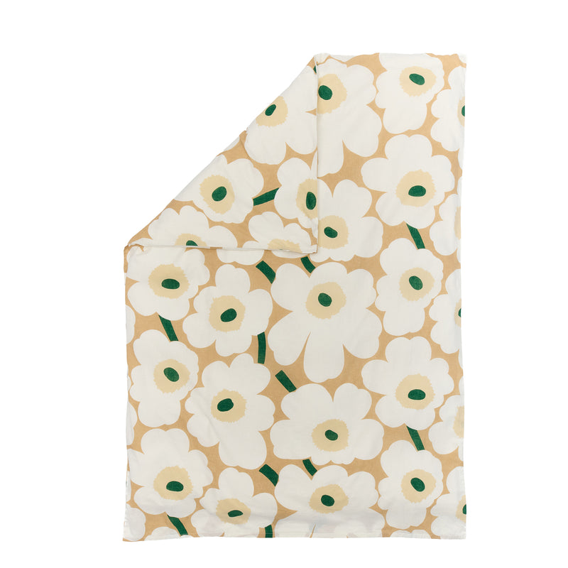 Marimekko - Unikko Deckenbezug | 150 x 210 cm / sand / off white / hay / emerald