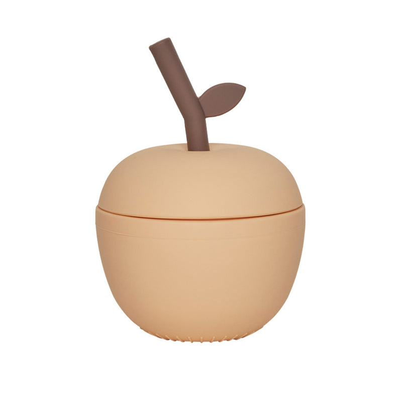 OYOY - Apfel Becher mit Strohhalm | peach