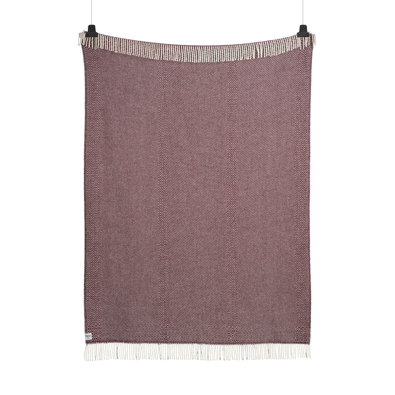 Røros Tweed - Kattefot Wolldecke | burgund