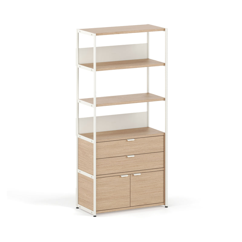 TipToe - Unit Regalsystem | inkl. 1 Türe und 1 Schublade / H 180 x 84 cm / cream white