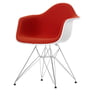 Eames Plastic Armchair DAR - Full Upholstery, Hopsak red/orange