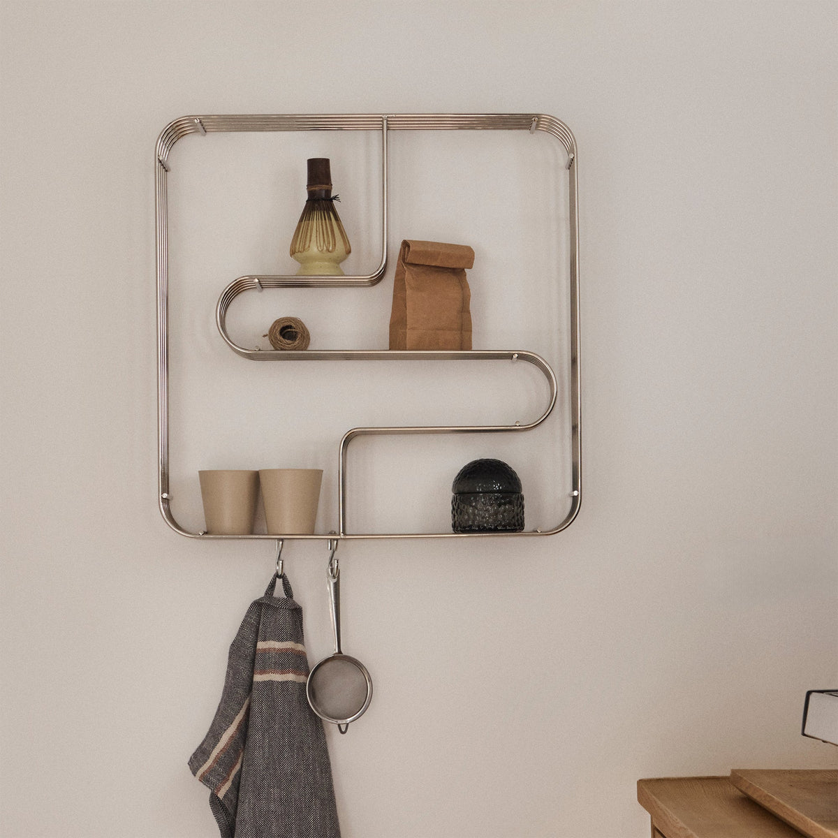 AYTM - Curva wall shelf, square | silver