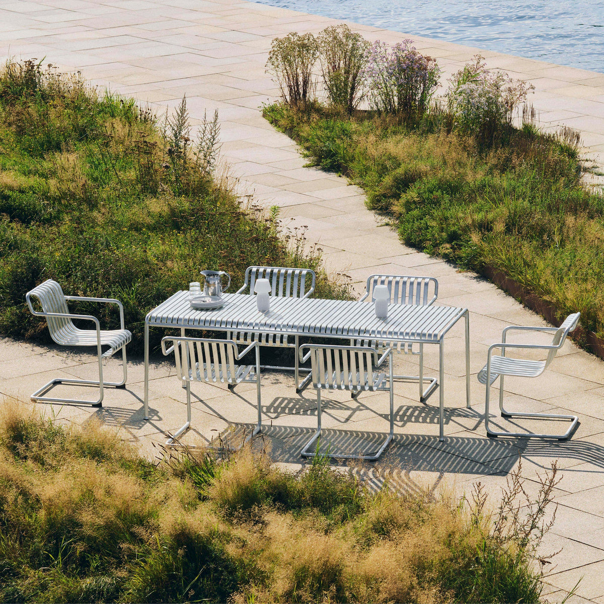 HAY - Palissade table + 4x Dining Armchair