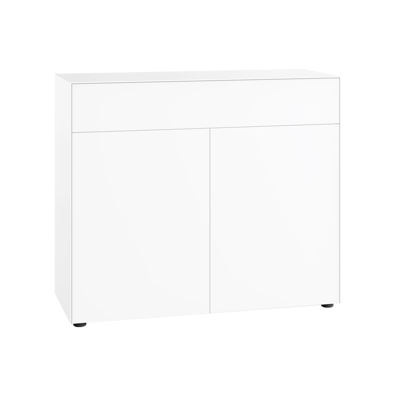 Piure - Nex Pur Box Kommode | mit Türen und Schubkästen / 120 x100 x 48 cm / weiß RAL 9016