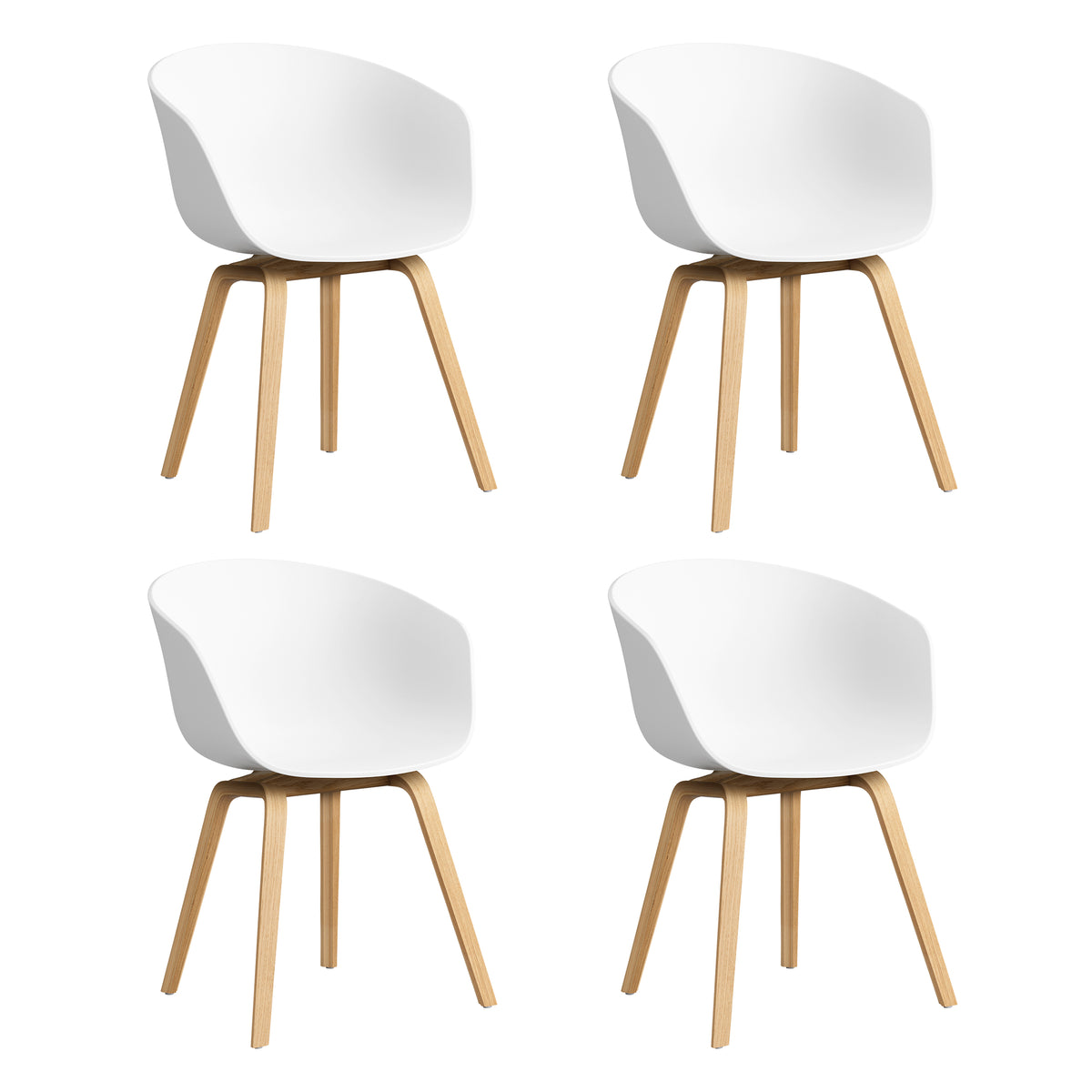 HAY - About A Chair AAC 22 Set | 4er Set / white 2.0 / Eiche lackiert