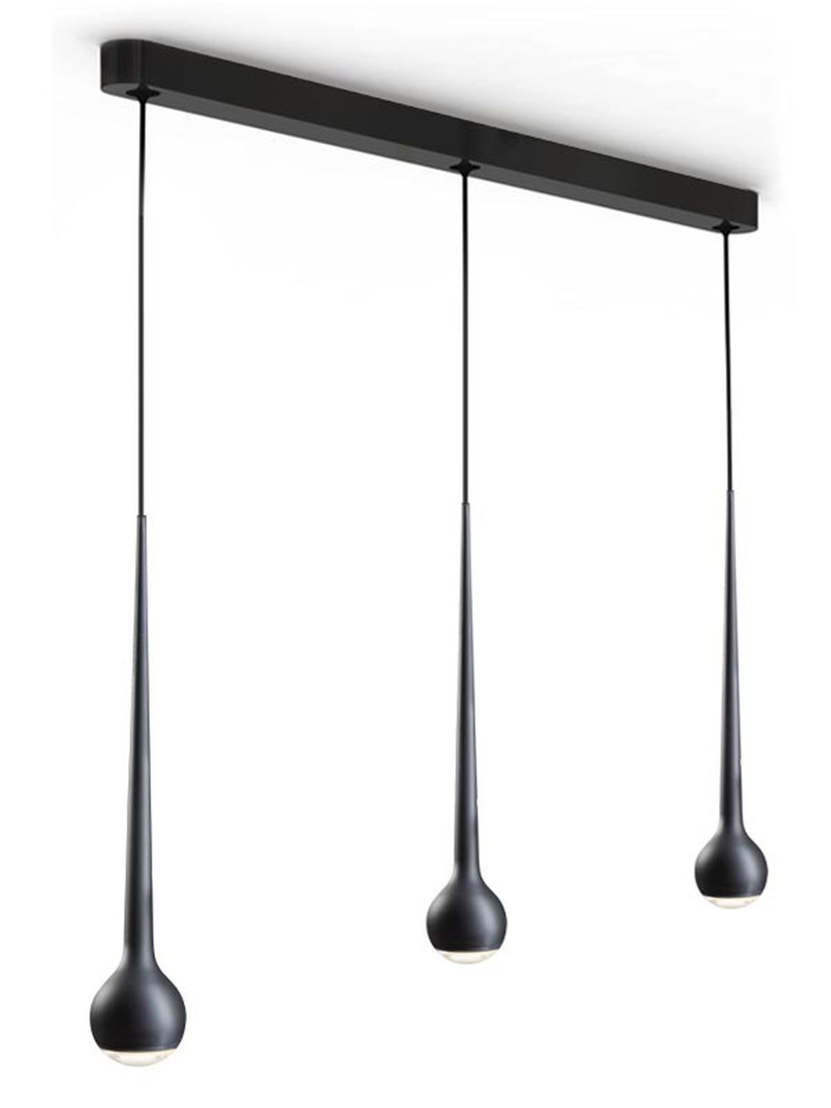 Grau - Falling Trace Sun Trio Pendelleuchte | black