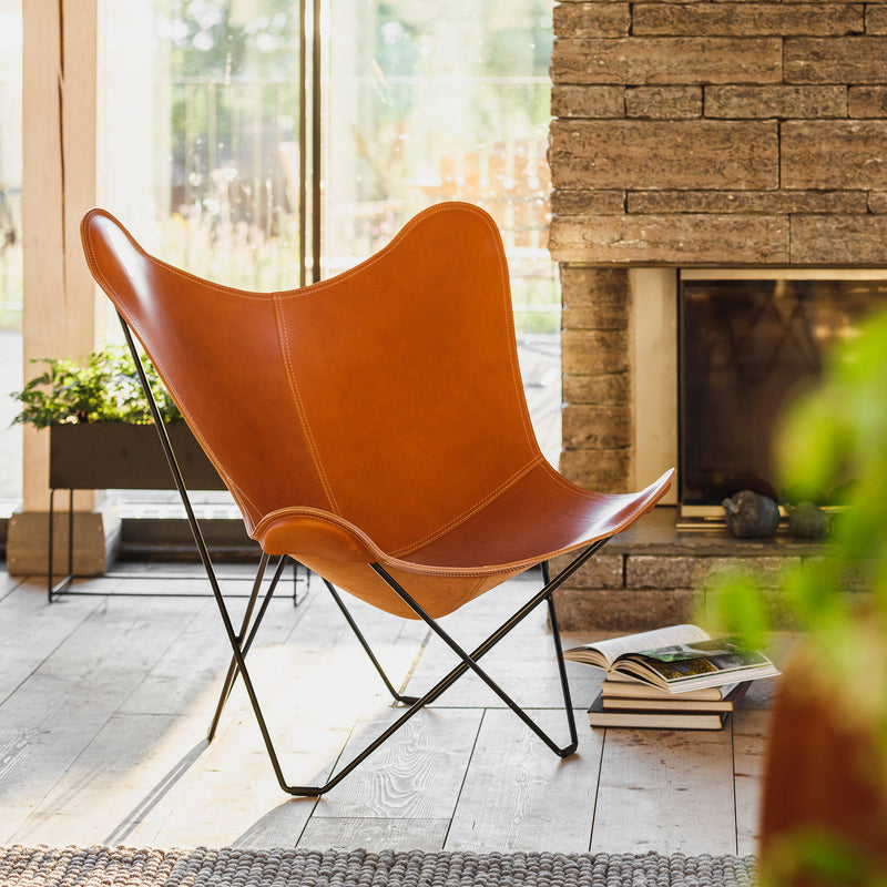 cuero - Pampa Mariposa Butterfly Chair | Polo/schwarz