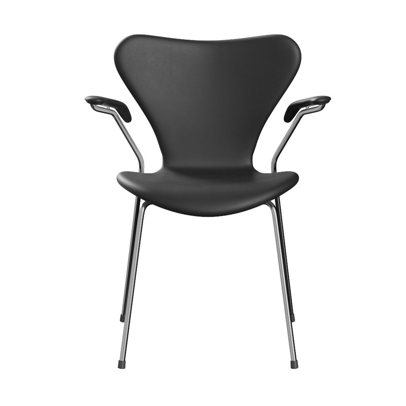 Fritz Hansen - Serie 7 Armlehnstuhl, Vollpolster Leder | black