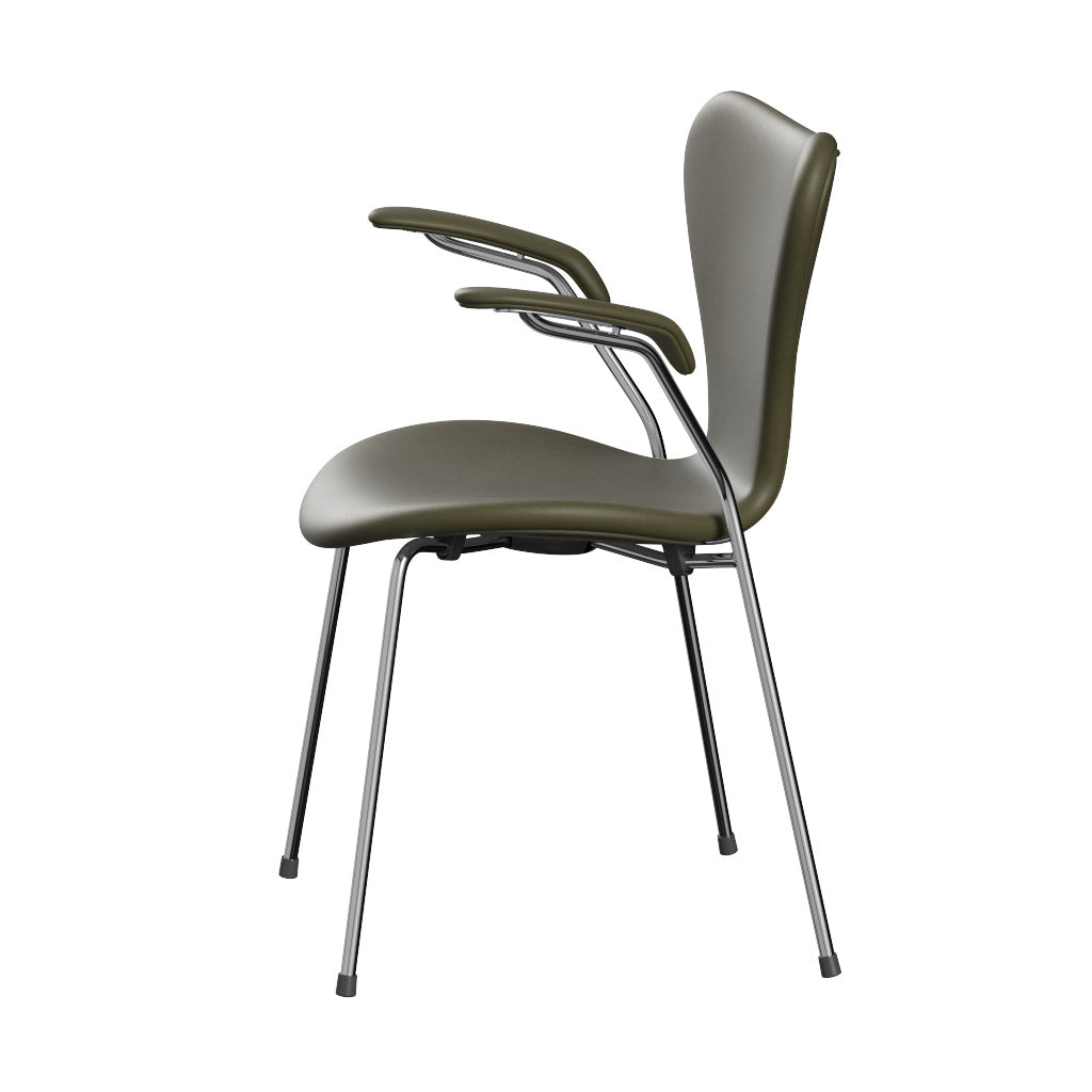 Fritz Hansen - Serie 7 Armlehnstuhl, Vollpolster Leder | moss green