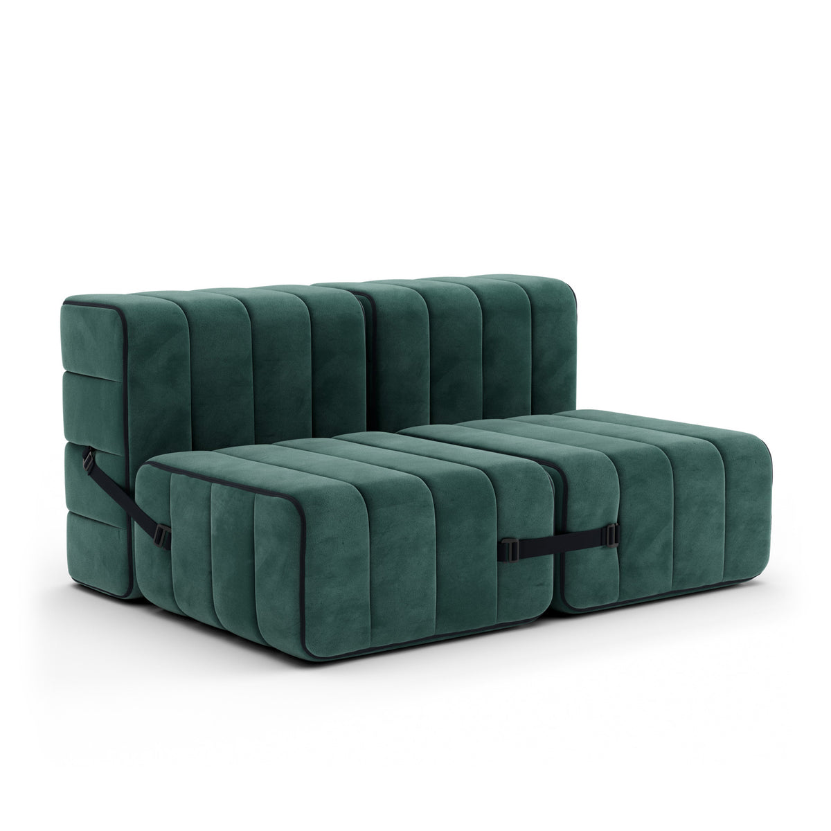 Ambivalenz - Curt Sofa | serpentine / grün, (Barcelona - V3347 / 39) / Set 4