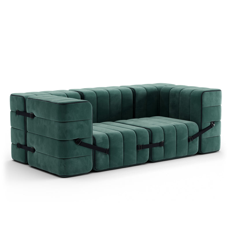 Ambivalenz - Curt Sofa | serpentine / grün, (Barcelona - V3347 / 39) / Set 7