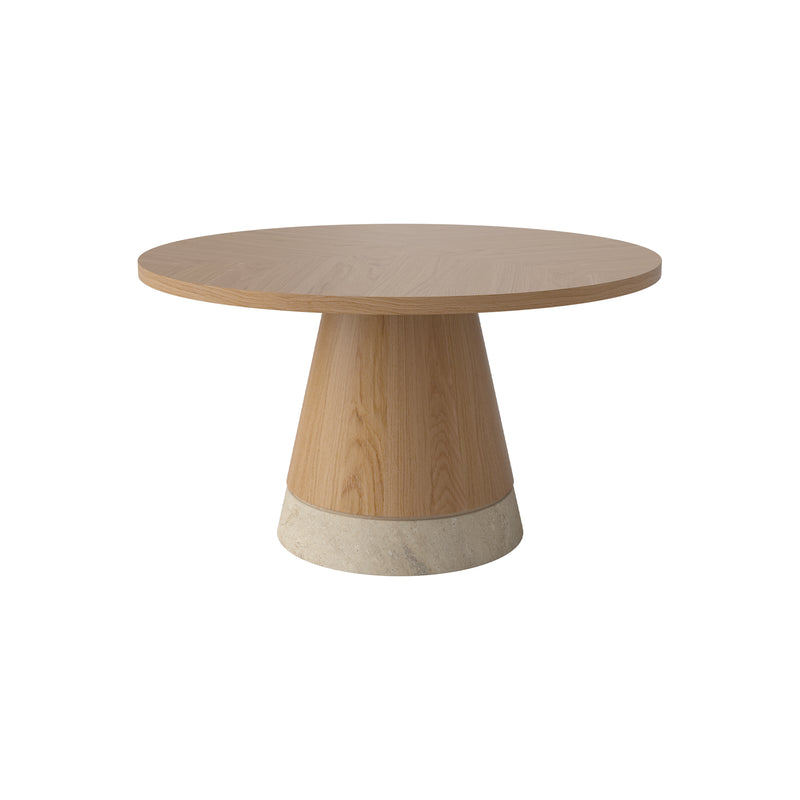 Bolia - Piro Couchtisch | Eiche geölt / Ø 60 x  38 cm / Travertin sand