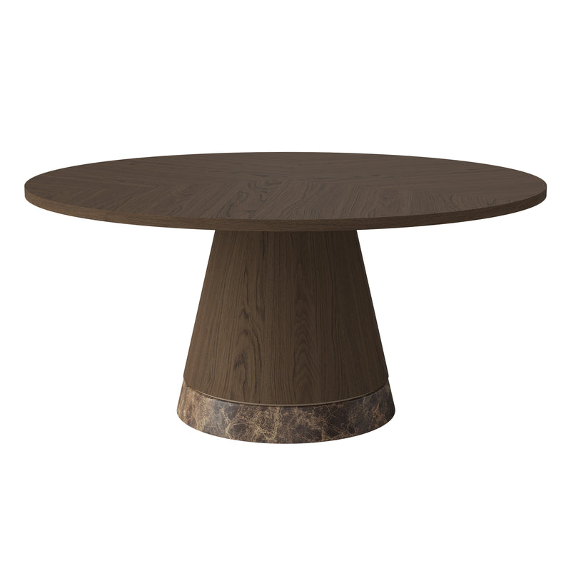 Bolia - Piro Couchtisch | Eiche dunkel geölt / Ø 90 x 42 cm / Marmor braun
