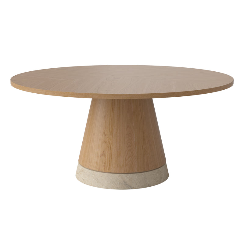 Bolia - Piro Couchtisch | Eiche geölt / Ø 90 x 42 cm / Travertin sand