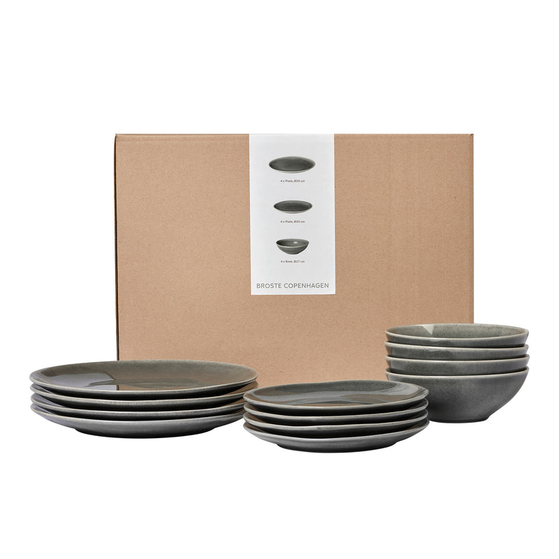 Broste Copenhagen - Nordic Rain Geschirr-Set | Lunch / 12-tlg.