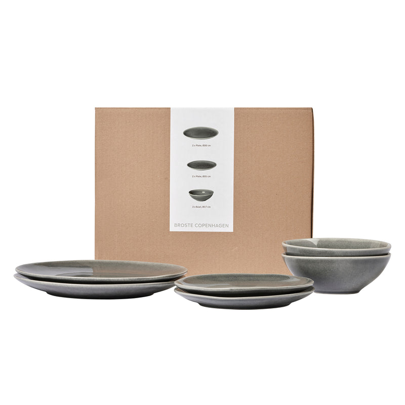 Broste Copenhagen - Nordic Rain Geschirr-Set | Lunch / 6-tlg.