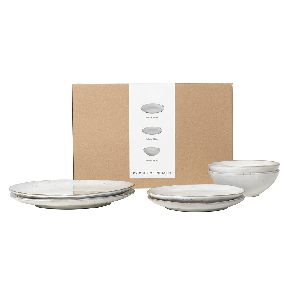 Broste Copenhagen - Nordic Sand Geschirr-Set | Lunch / 6-tlg.