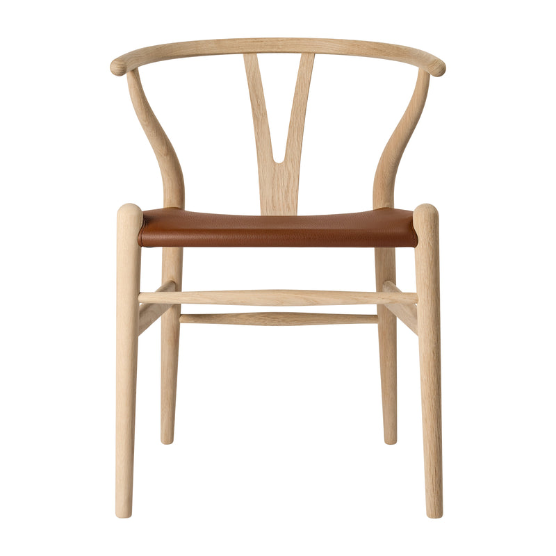 Carl Hansen - CH24P Wishbone Chair | Leder (Loke 7060) / Eiche geseift