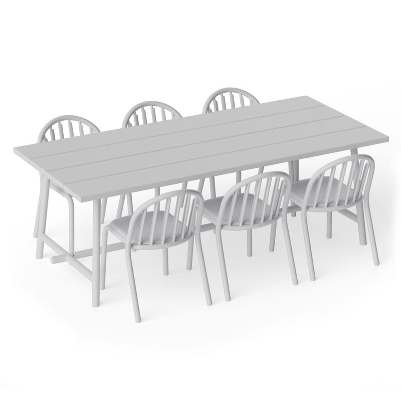 Fatboy - Fred's Outdoor Tisch 220 x 100 cm + Armlehnstuhl (4er Set)