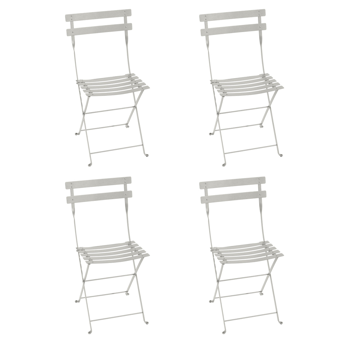 Fermob - Bistro Klappstuhl Metall (4er-Set) | 4er-Set / lehmgrau