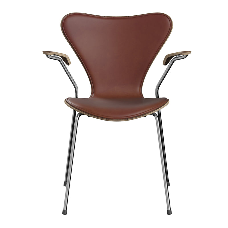 Fritz Hansen - Serie 7 Armlehnstuhl, Vollpolster Leder | Essential Leder moss green, Essential Leder walnut