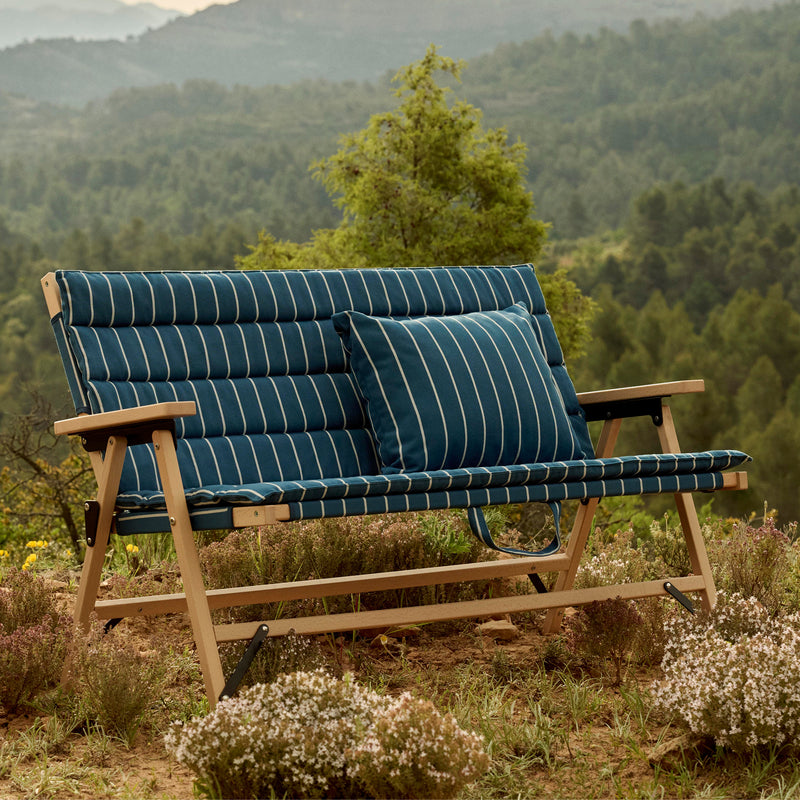 HAY - Outdoor Market Kissen | blue with beige stripe