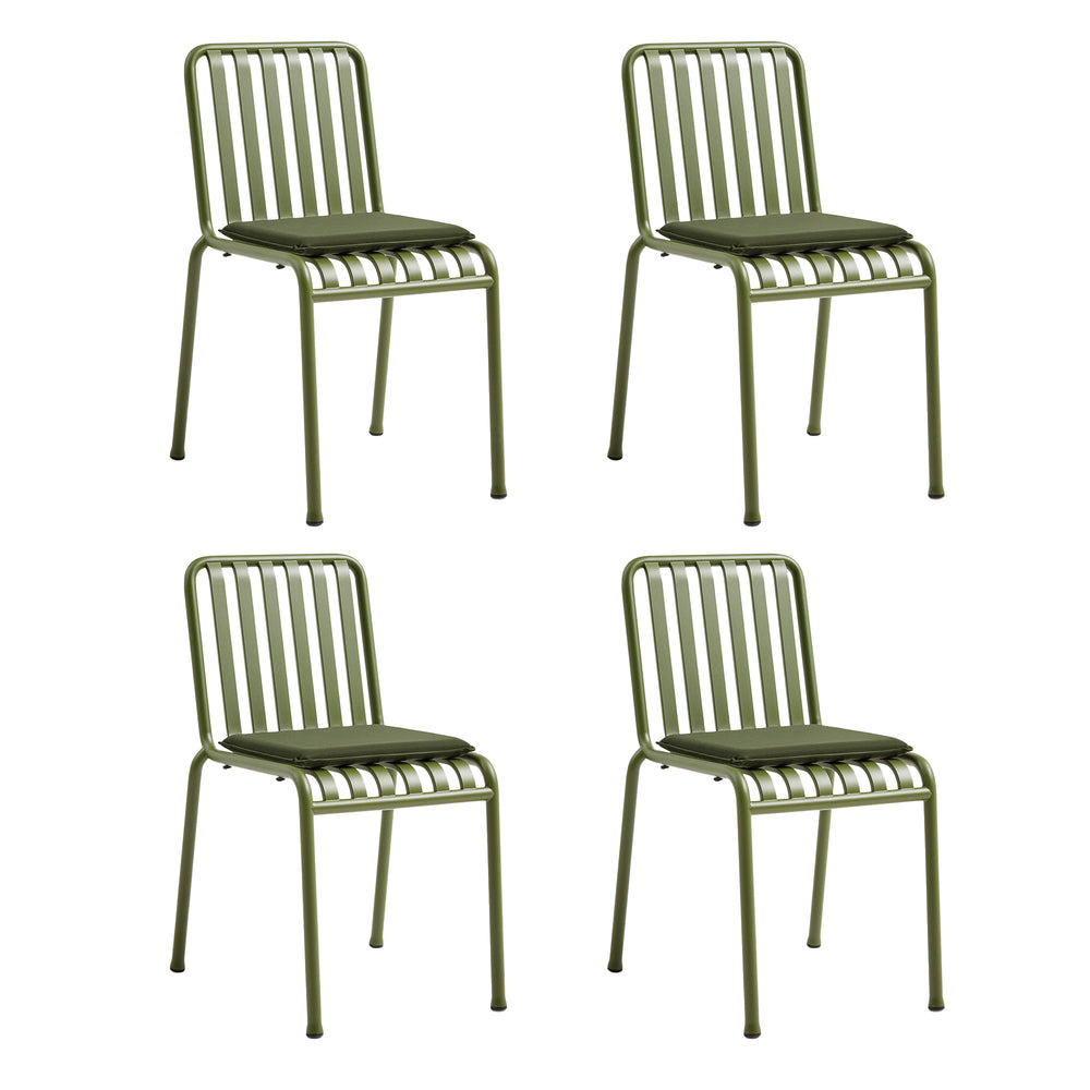 HAY - Palissade Stuhl mit Sitzkissen (4er-Set) | olive