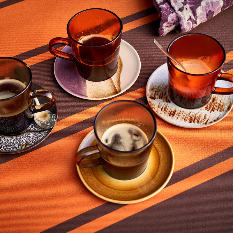 HKliving - 70's Glas Kaffeebecher (4er-Set)