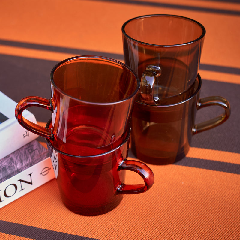 HKliving - 70's Glas Kaffeebecher (4er-Set)