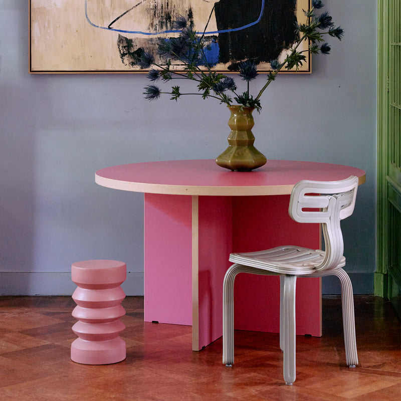 HKliving - Beistelltisch aus Steingut | Ø 32 x H 41 cm / rouge
