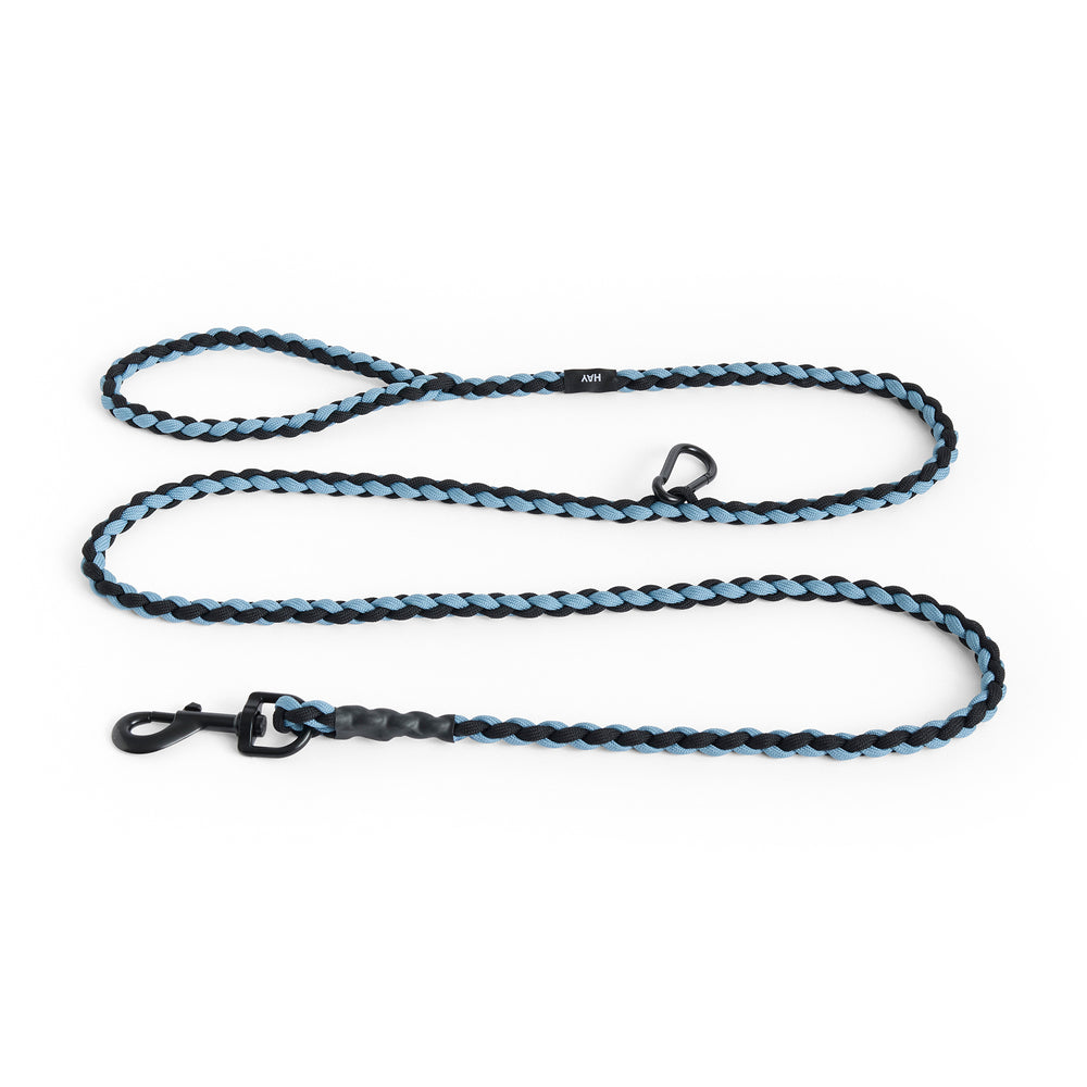 HAY - Dogs Hundeleine | geflochten / verstellbar / blau / schwarz