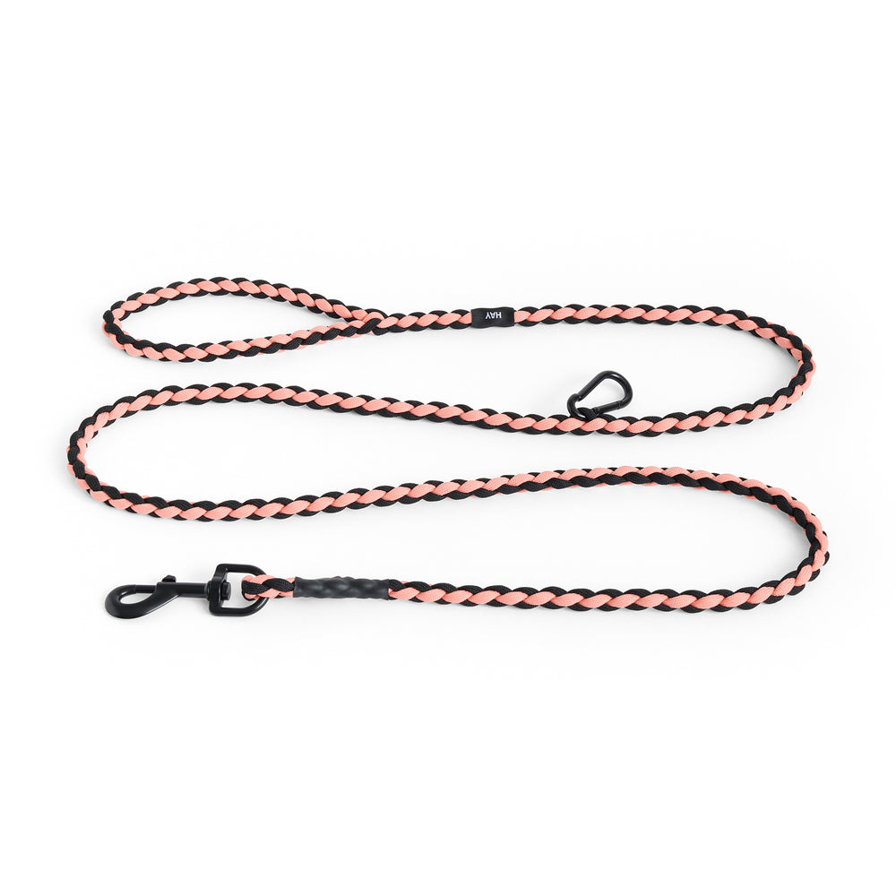 HAY - Dogs Hundeleine | geflochten / verstellbar / rosa / schwarz