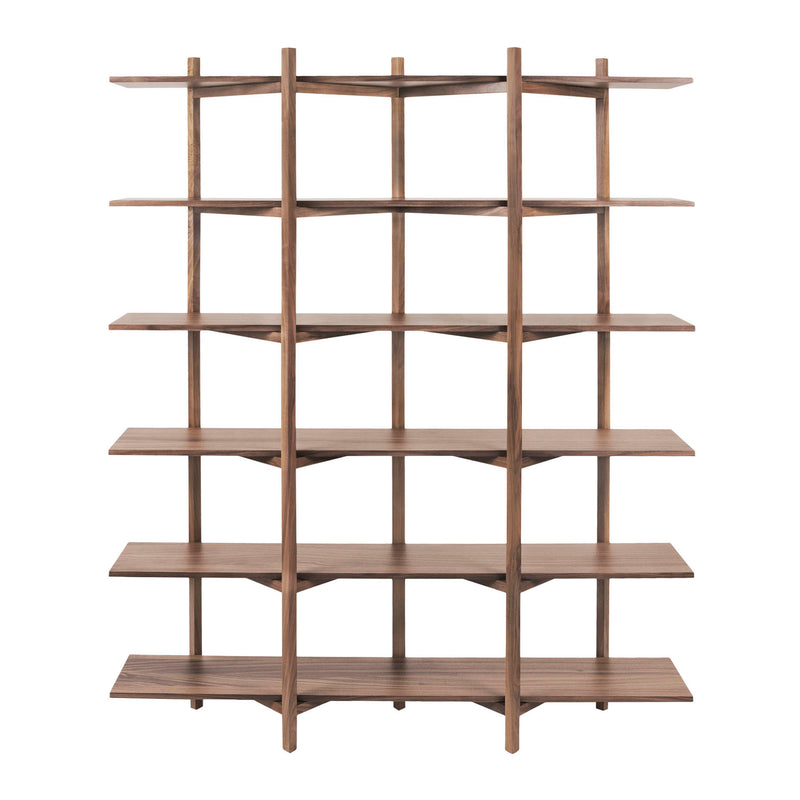 Hem - Zig Zag Regal | Walnuss lackiert / hoch