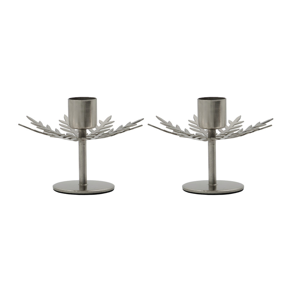 House Doctor - Snowflake Kerzenständer (2er-Set) | silber