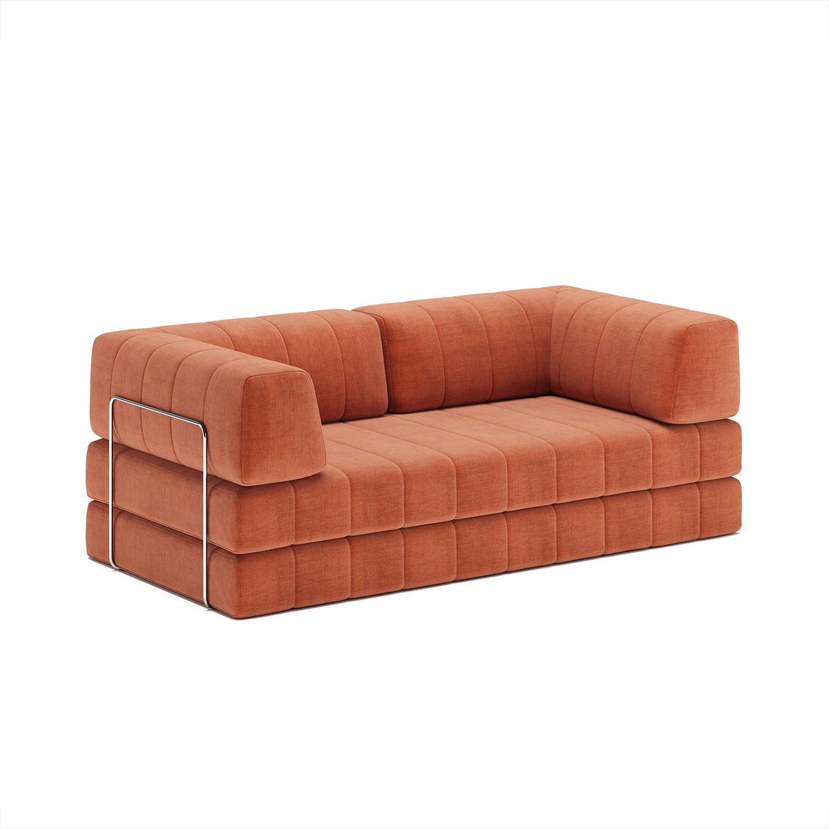 Innovation Living - Cozypad Schlafsofa, 2 L-förmige Rückenpolster | rust orange (Stoff 412 Esina)