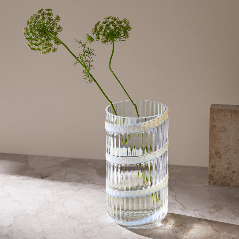 Lyngby Porcelæn - Lyngby Glasvase Swirl | H 25 cm