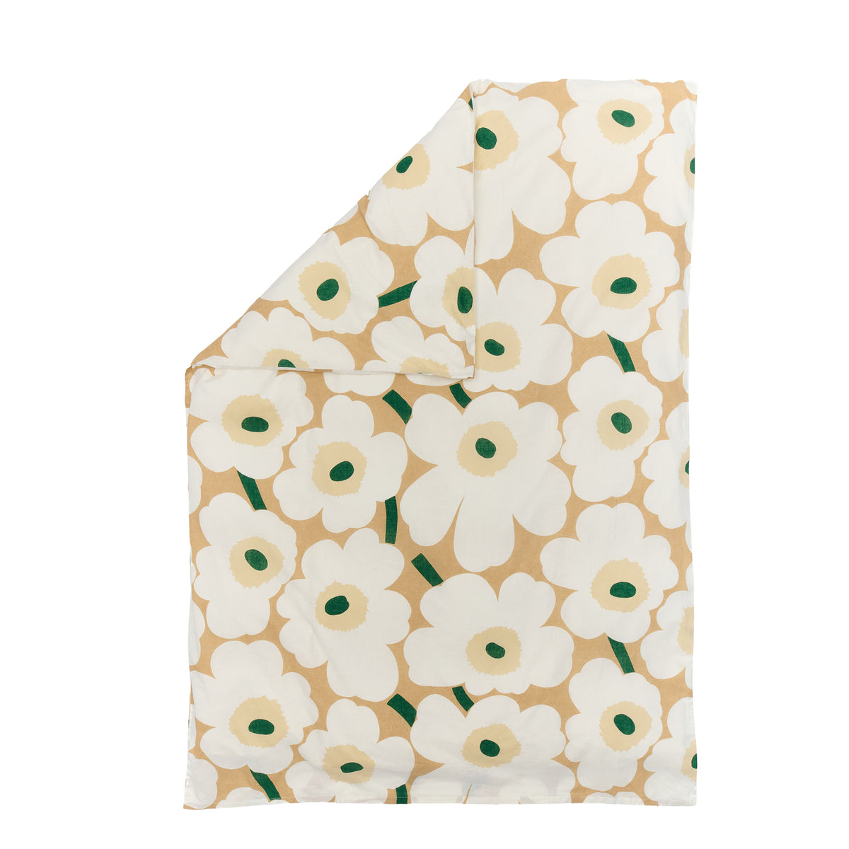 Marimekko - Unikko Deckenbezug | 150 x 210 cm / sand / off white / hay / emerald