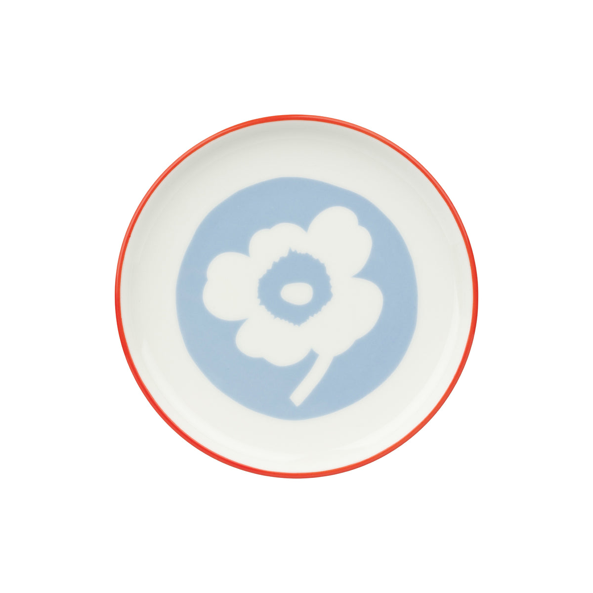 Marimekko - Unikko Teller | Ø 13,5 cm / weiß/hellblau/orange