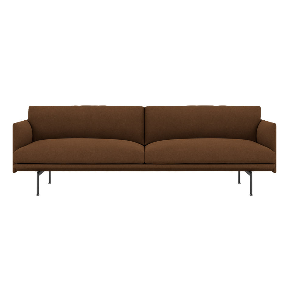 Muuto - Outline Sofa 3-Sitzer | Kvadrat Hallingdal 350 (braun) / schwarz