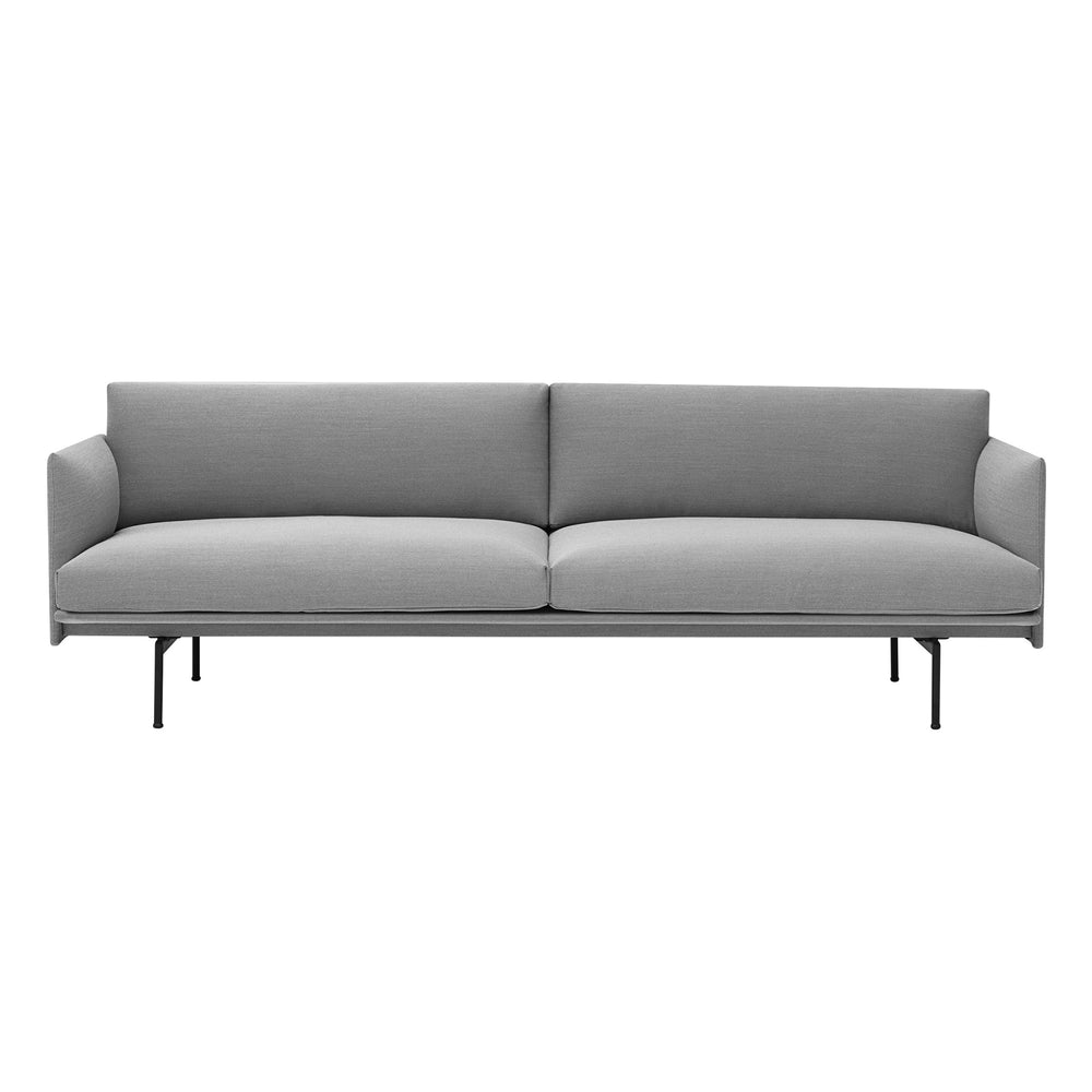 Muuto - Outline Sofa 3-Sitzer | Fiord grau (151) / schwarz