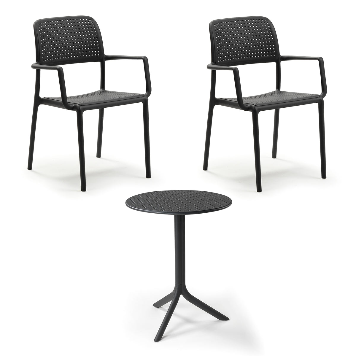Nardi - Bora Armlehnstuhl (2x) + Step Tisch | anthrazit