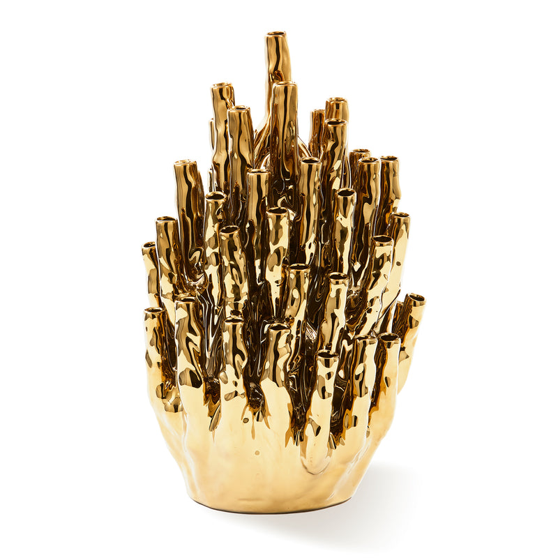 POLSPOTTEN - Coral Tulips Vase | 20 Tulips / gold