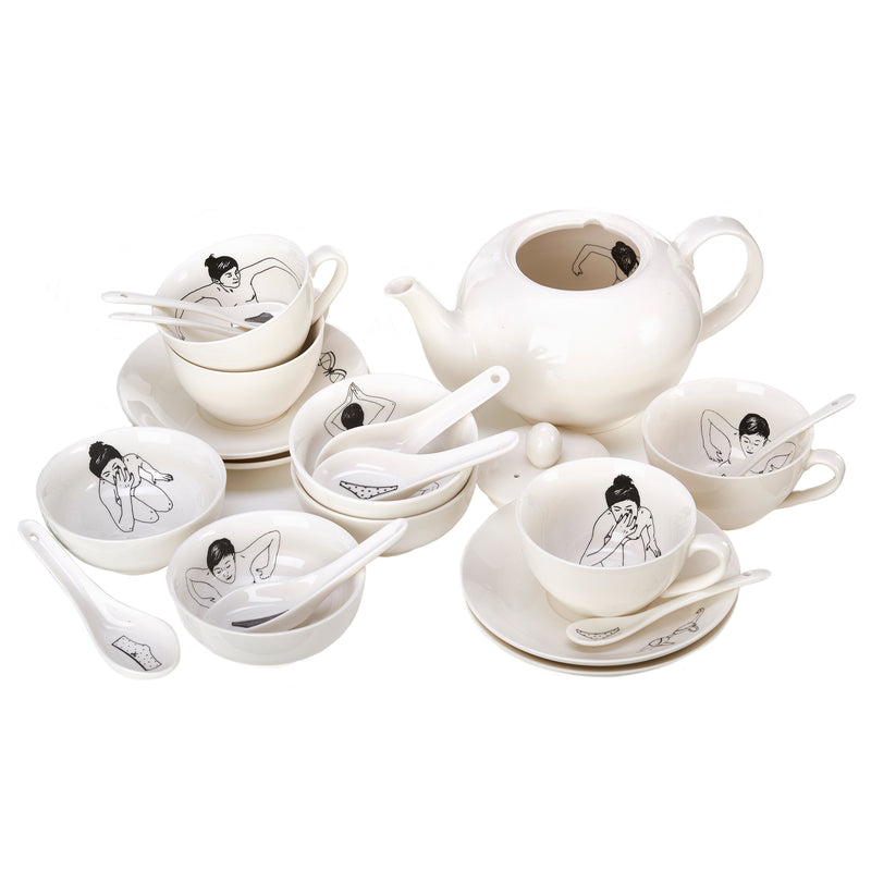 POLSPOTTEN - Undressed Tasse mit Untertasse