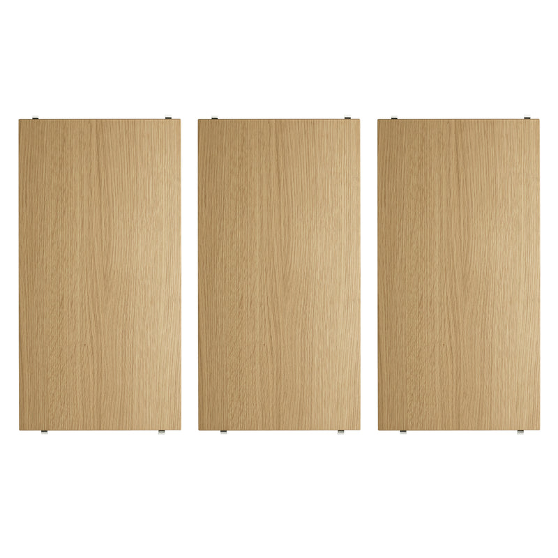 String - Regalboden 58 x 30 cm, 3er-Pack | Eiche