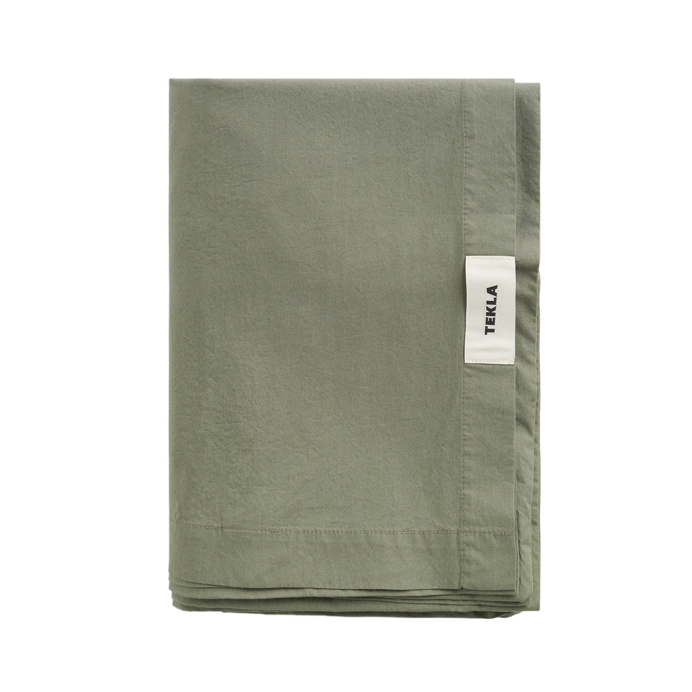 Tekla - Perkal Bettlaken | 180 x 260 cm / olive green, 260 x 260 cm / olive green