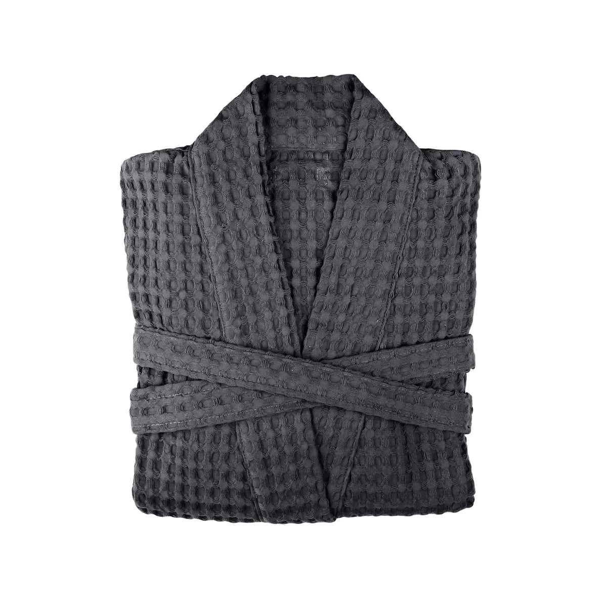 The Organic Company - Big Waffle Bademantel | M / L / dunkelgrau